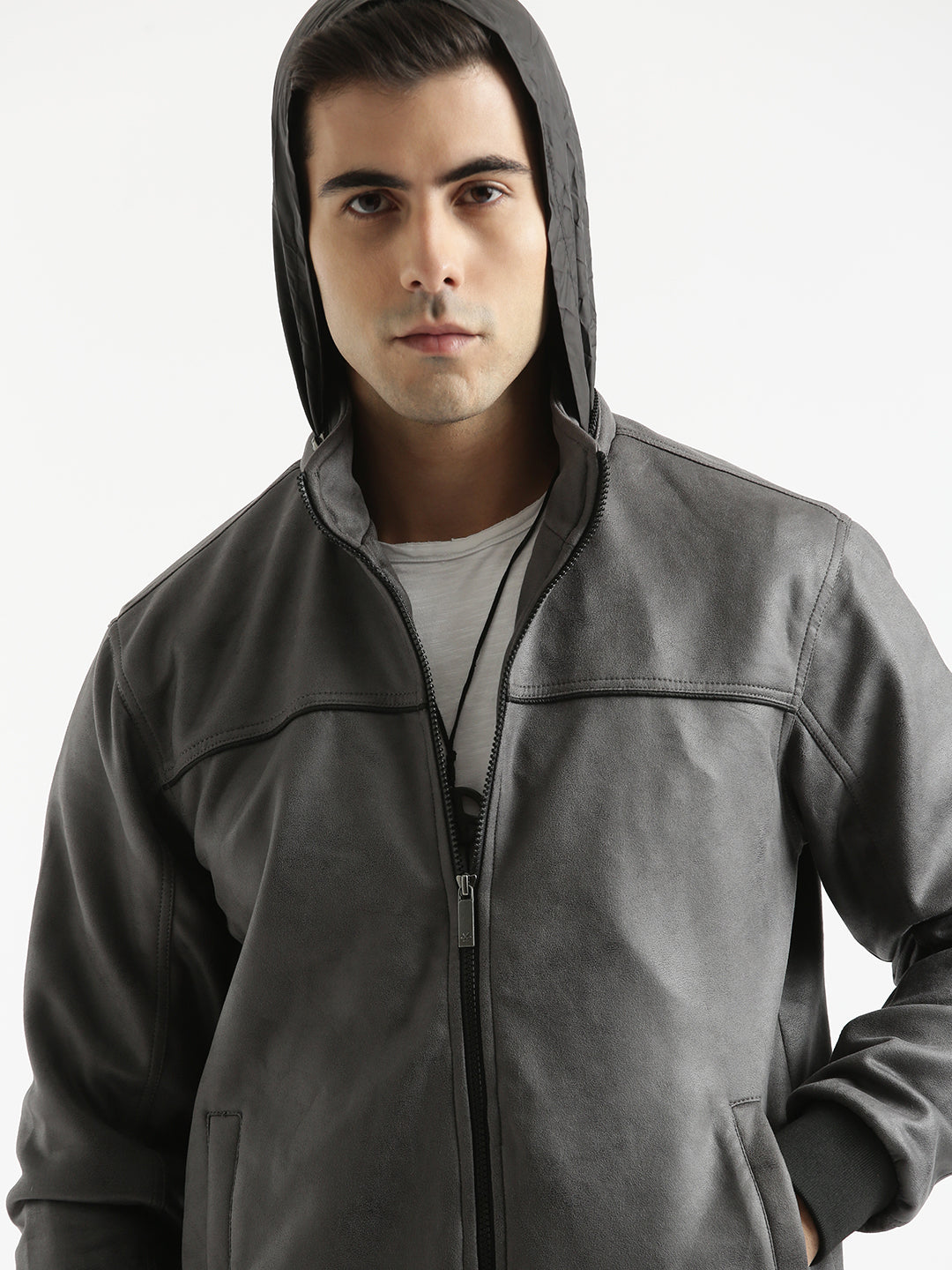 Detachable Hood Sleek Jacket