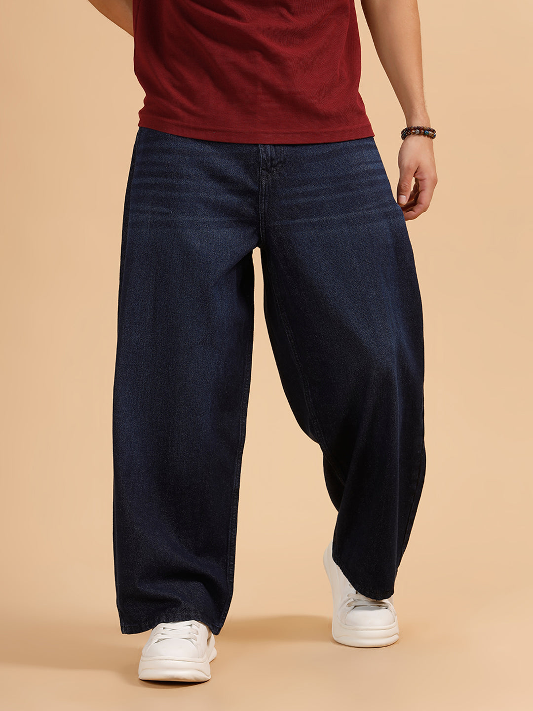 Casual Baggy Fit Jeans | Dark Blue – Wrogn