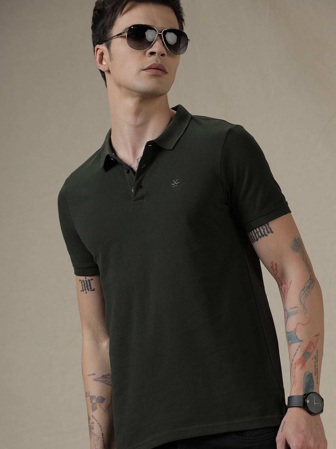 Solid Olive Elite Polo T-Shirt