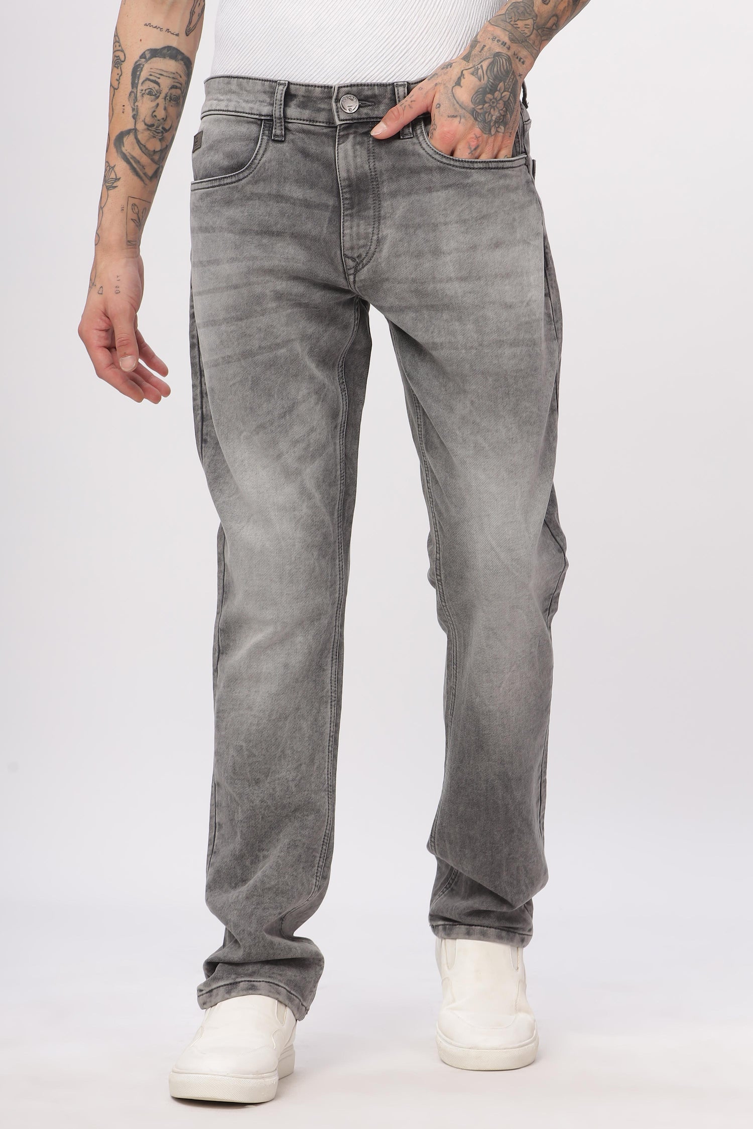 Cloudy Grey Straight Fit Jeans