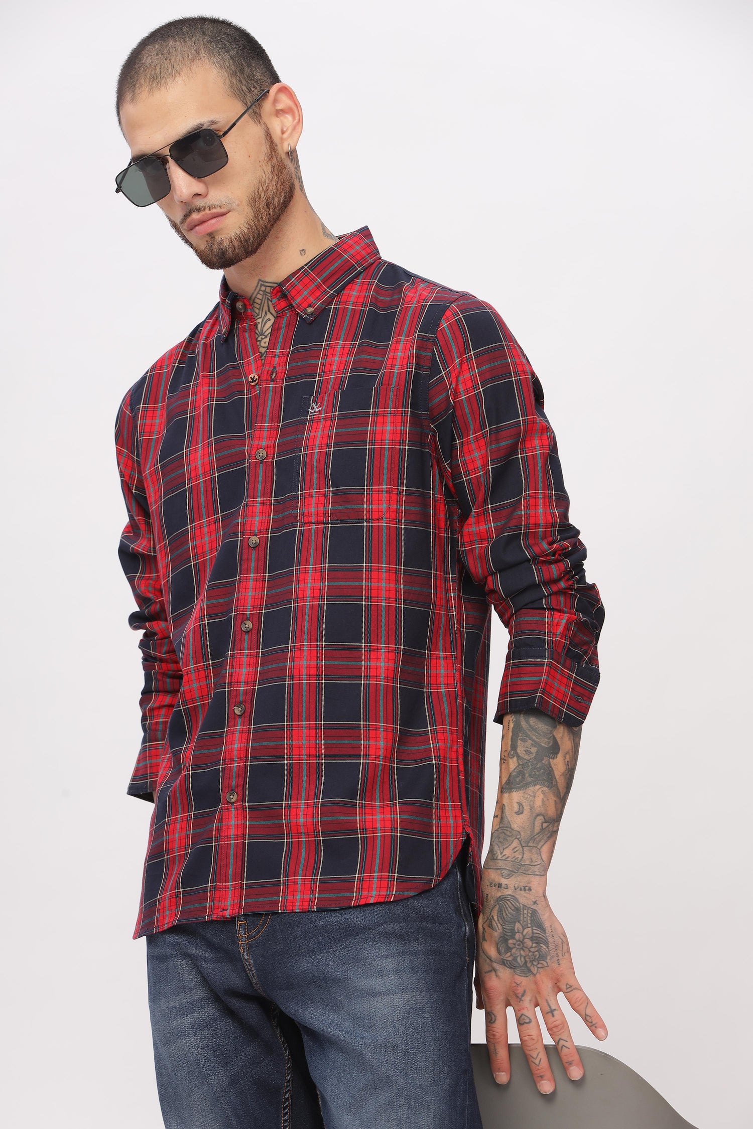Classic Red & Blue Checked Shirt