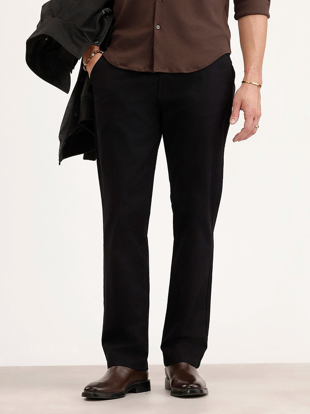 Straight Fit Chino Trouser (Black)