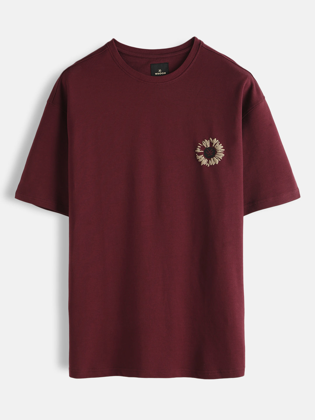 Puff Print Oversized T-Shirt Maroon - Main Image