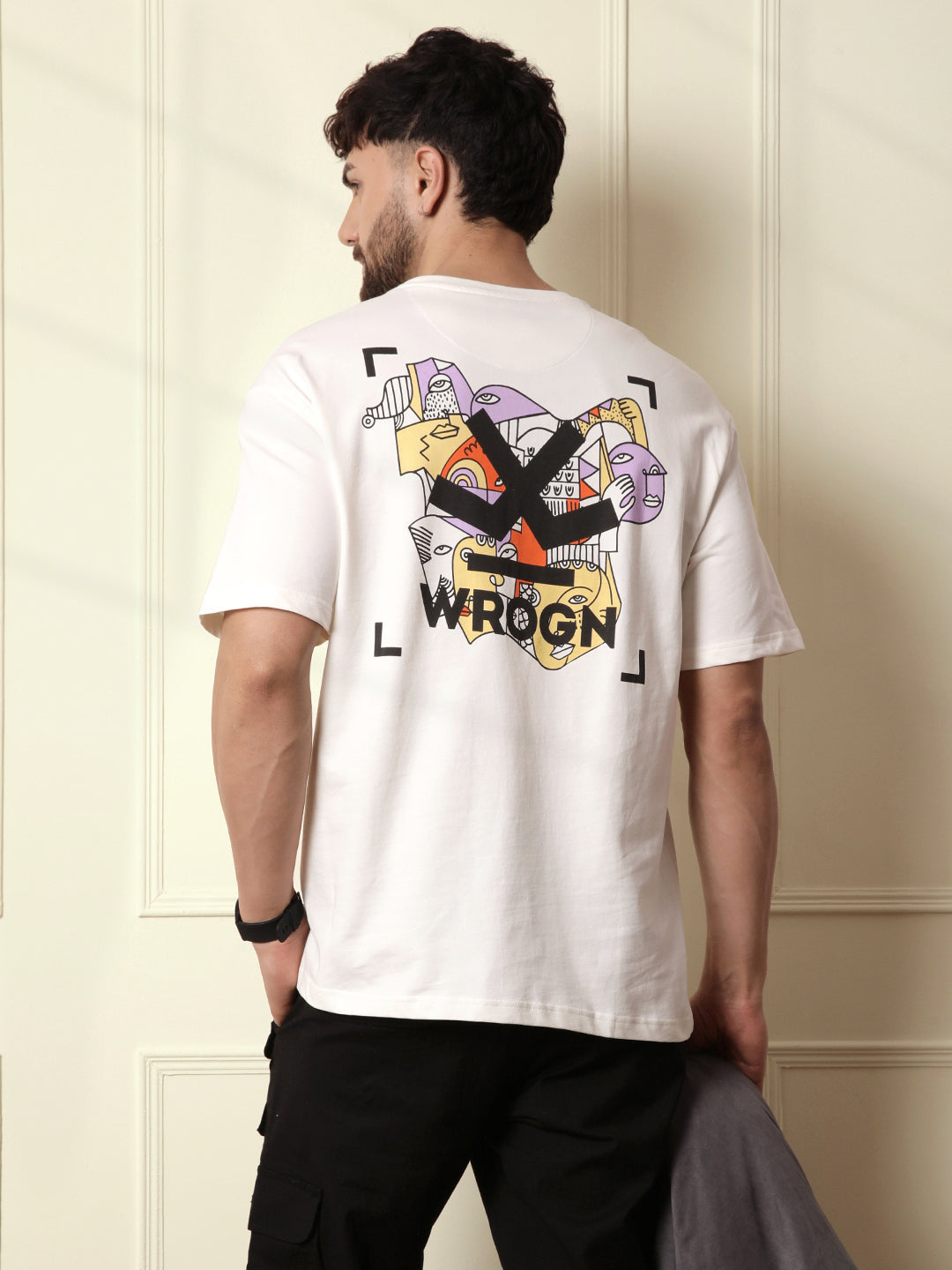 Heavy GSM Back Printed T-Shirt Off White – Wrogn