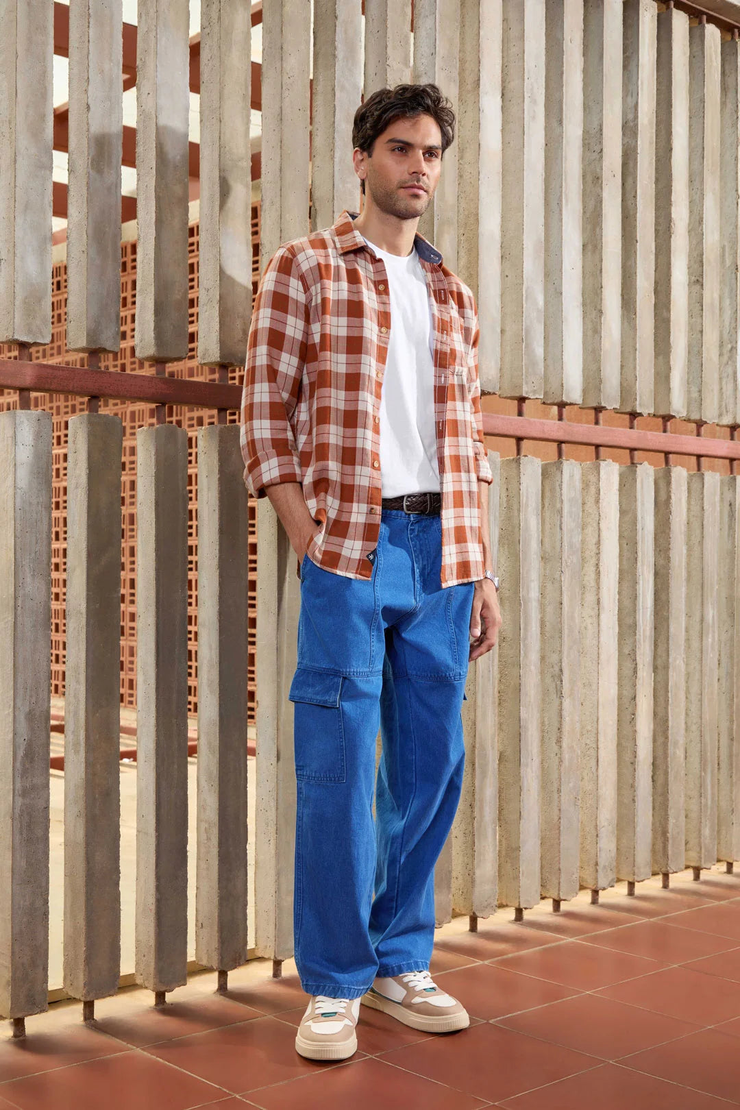 Casual Anti Fit Denim Cargo Blue - Main Image