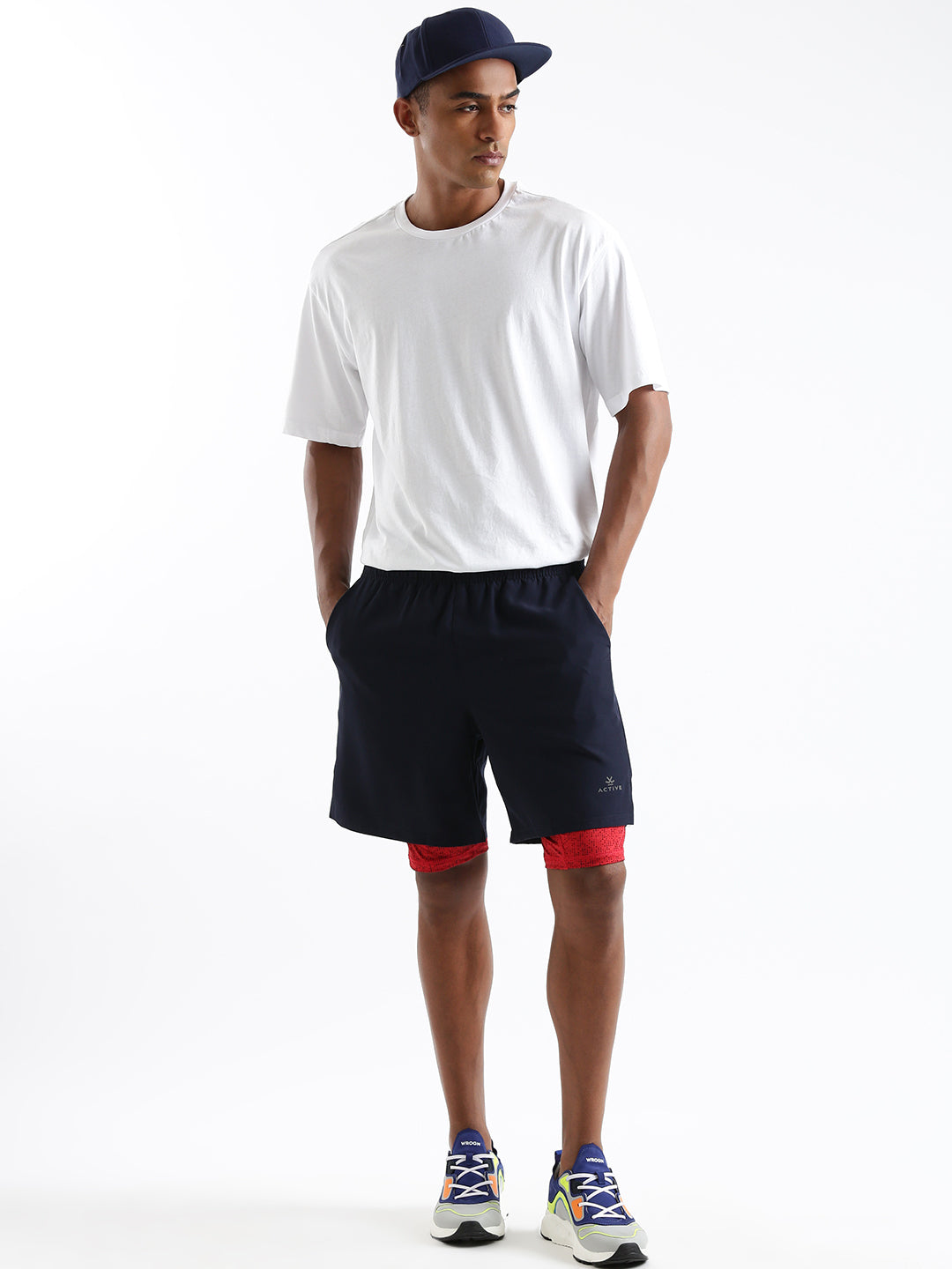 Solid Active Flair Blue Shorts