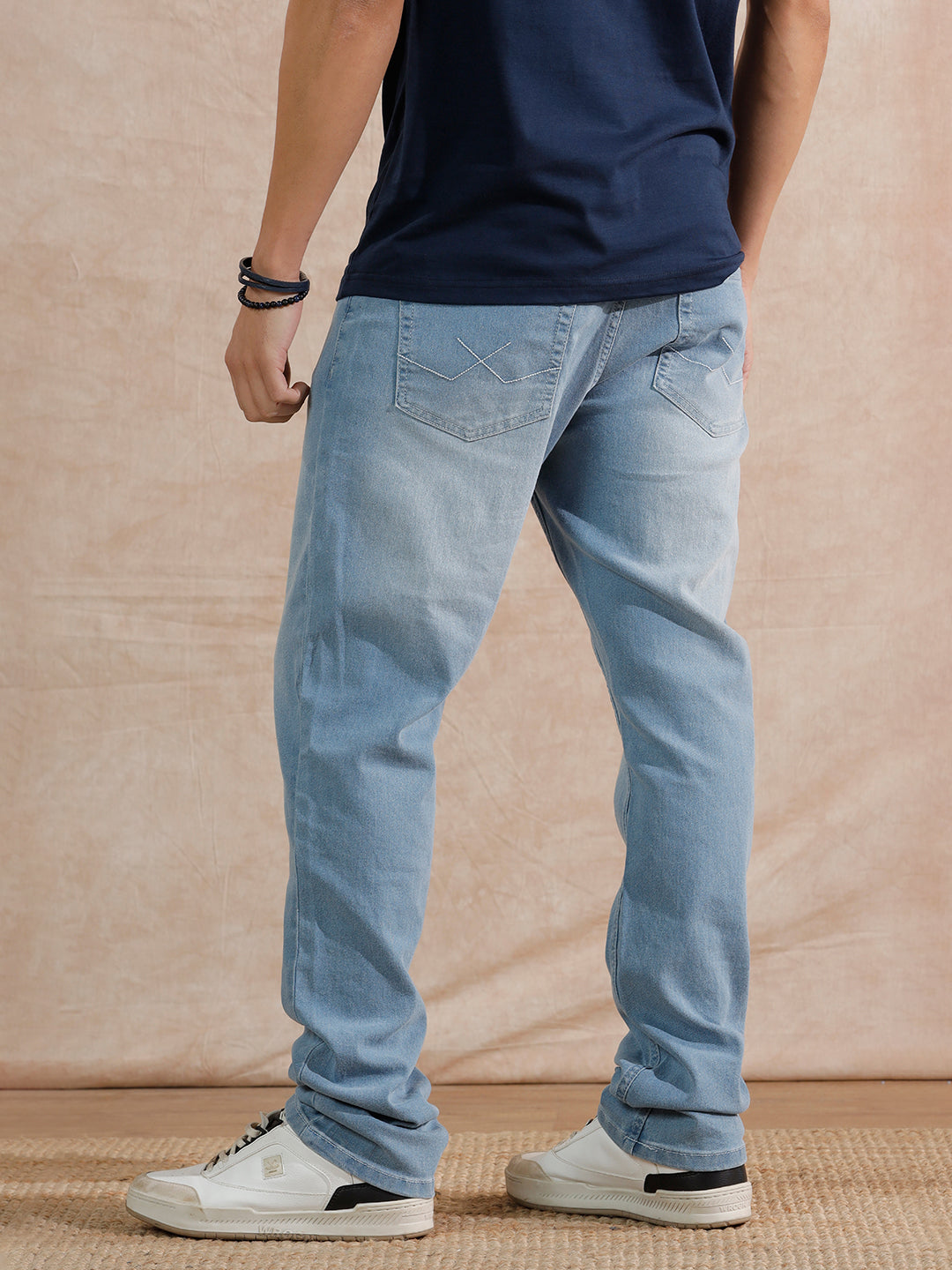 Slim Fit Best Sneakers To Wear With Jeans Mens Light Blue Mid Rise