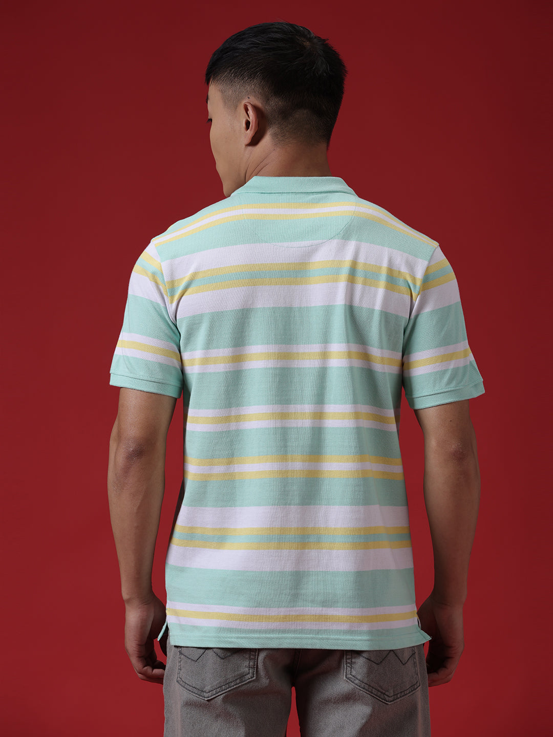 Mint Streaks Striped Polo T-Shirt