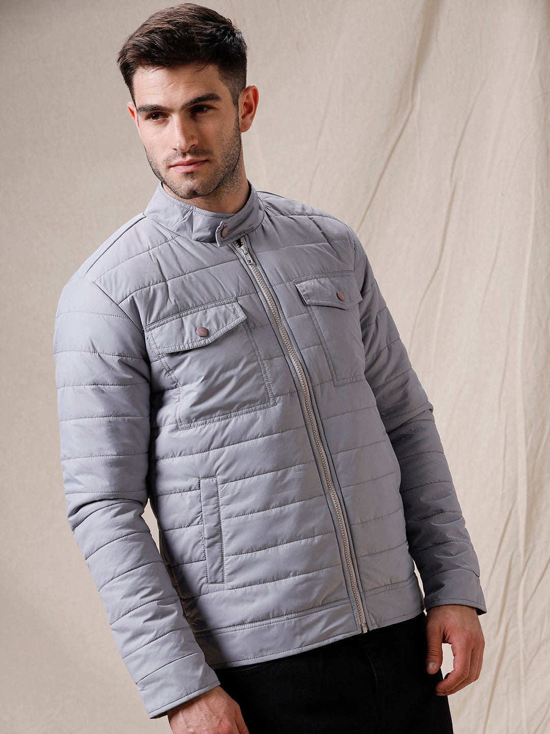Solid Stitch Quilted Jacket