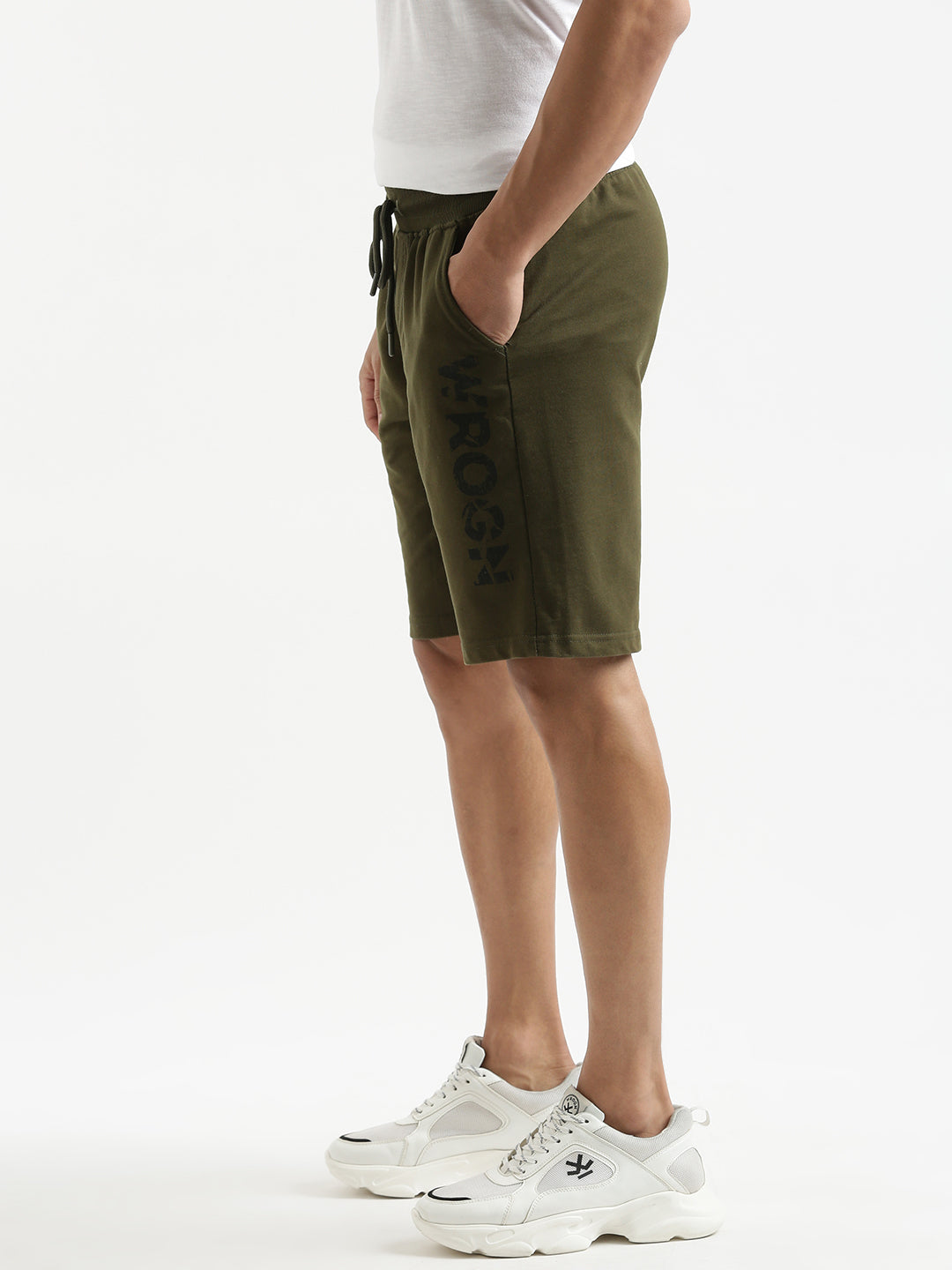 Printed Comfort Solid Olive Shorts