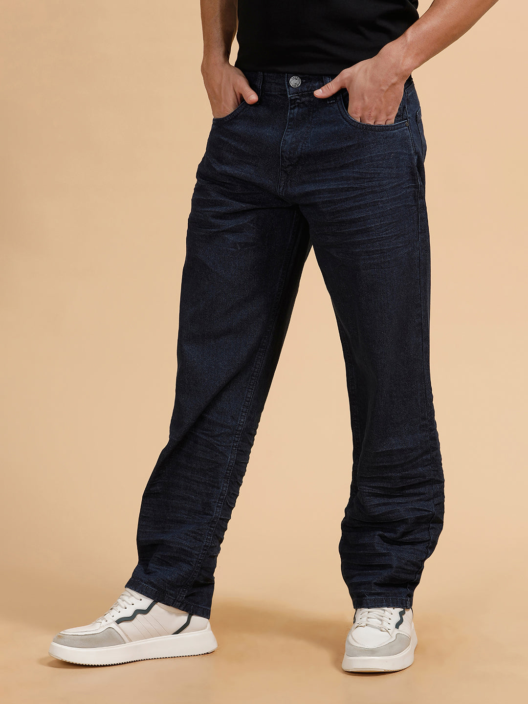 Light Fade Loose Fit Jeans Dark Blue