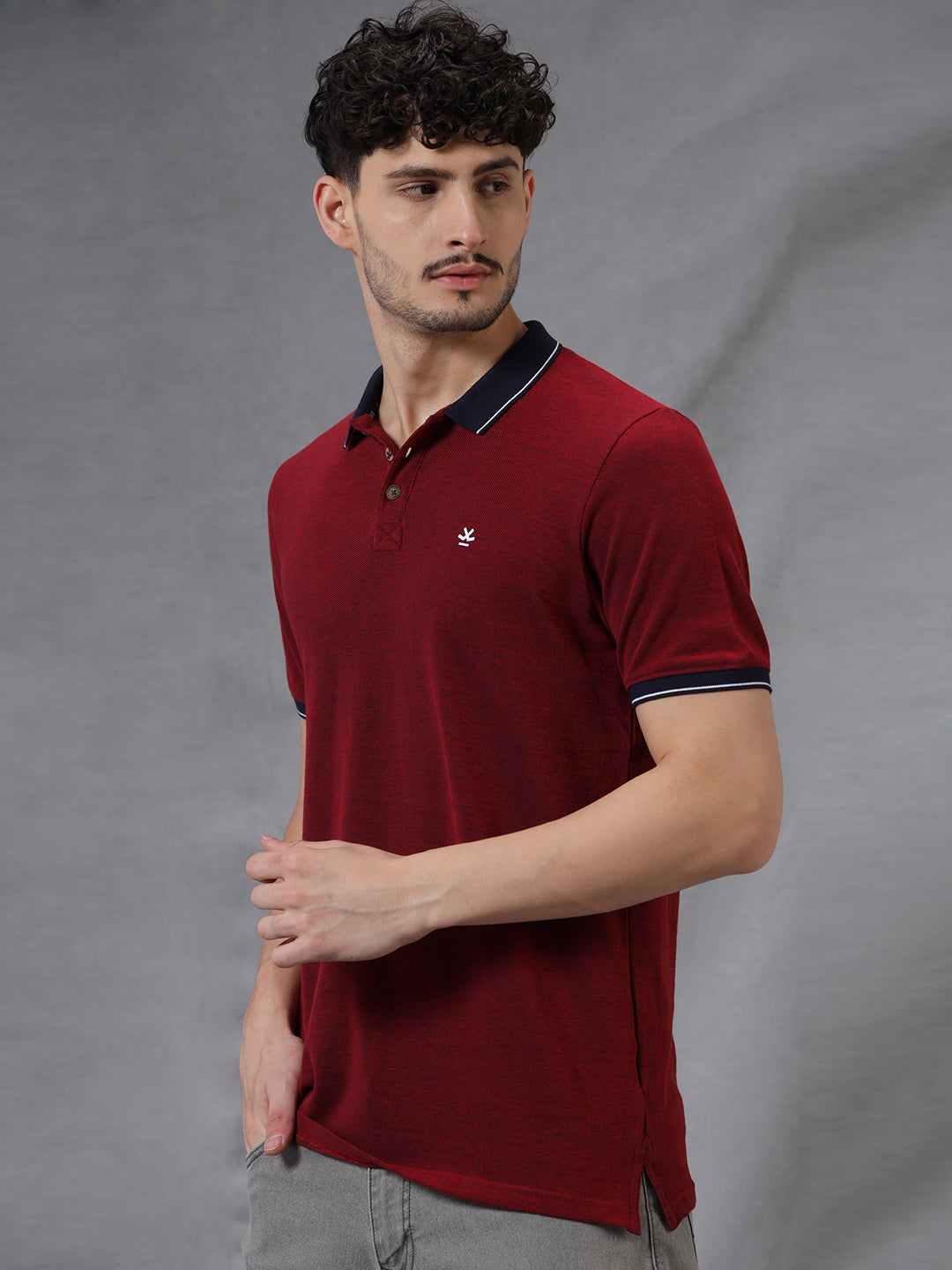 Blaze Red Solid Polo T-Shirt