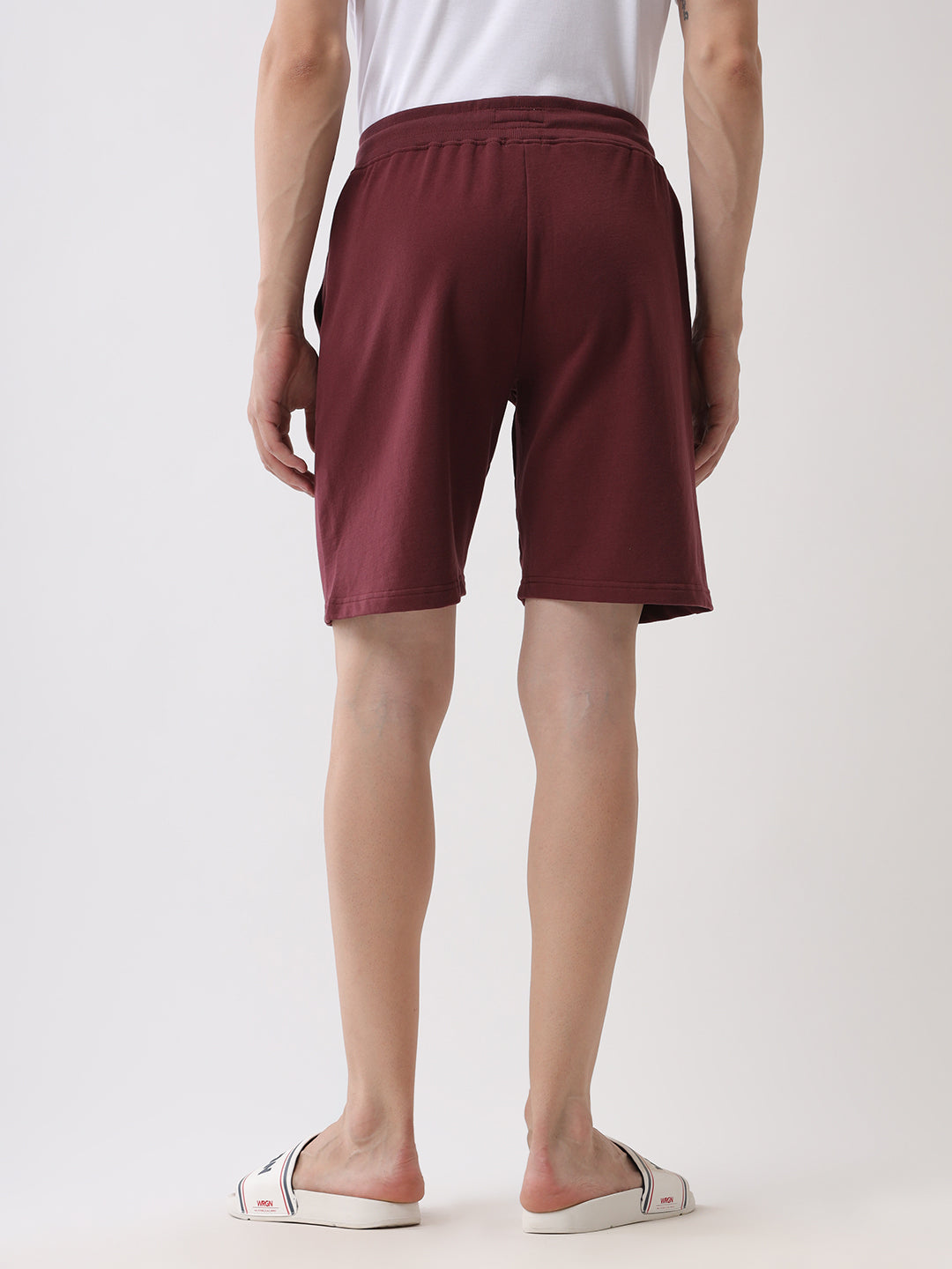 Maroon Relaxed Fut Solid Shorts