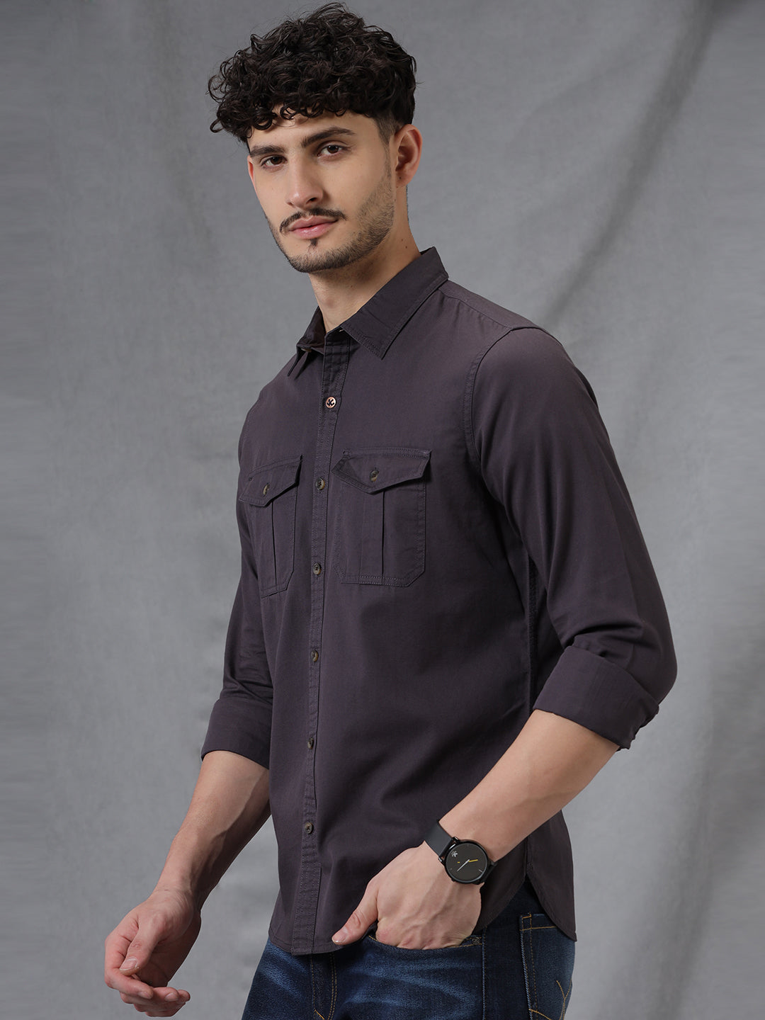 Midnight Charcoal Double Pocket Shirt