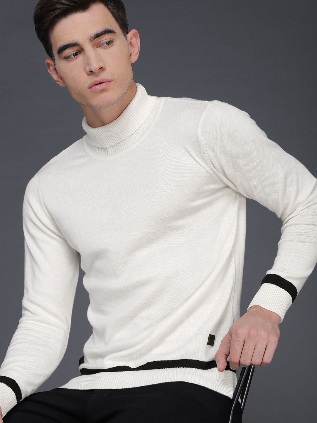 White Turtle Neck Sweater - Main Image