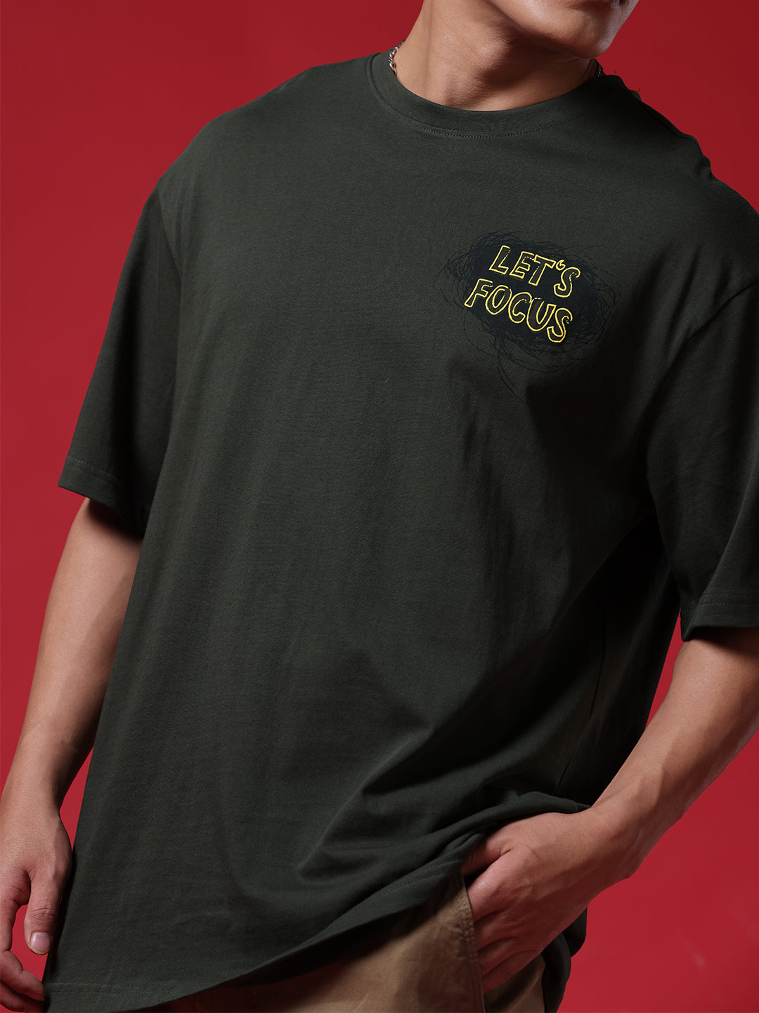Focus On The Wrogn Thing Olive T-Shirt