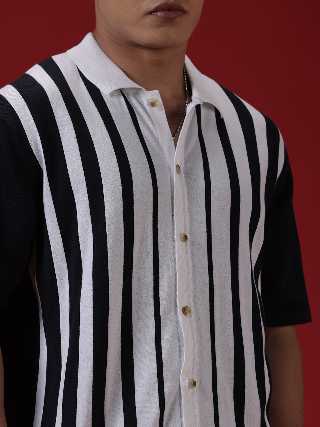 Vintage Stripes Flat Knit Navy Shirt