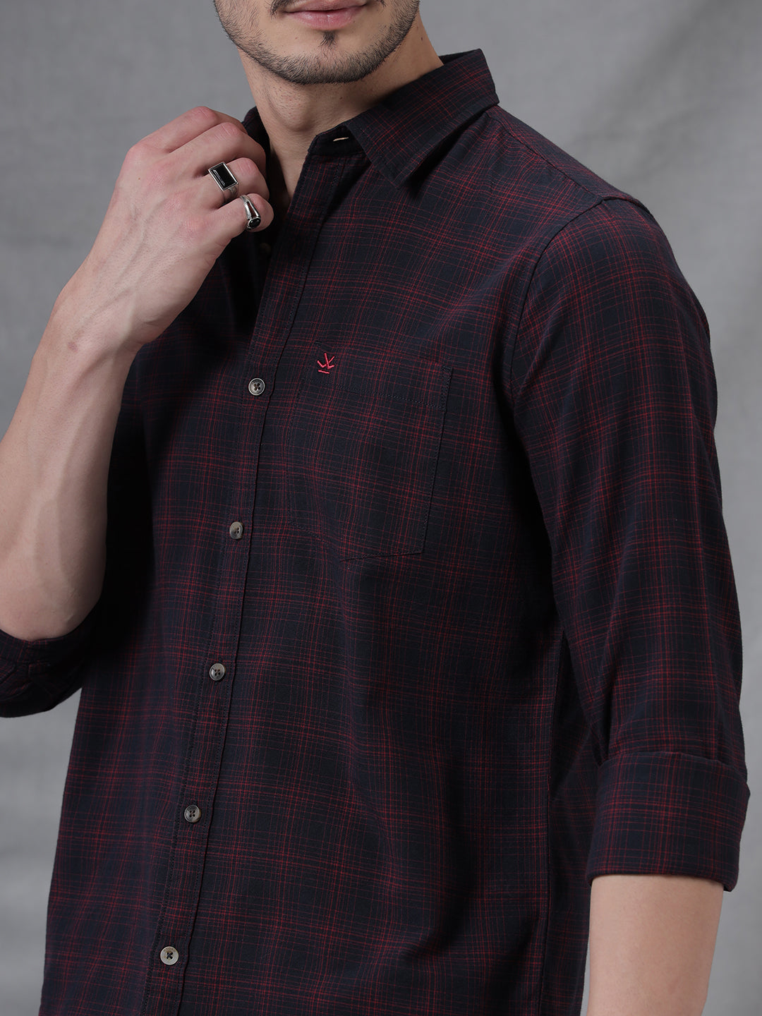 Dyed Plaid Red Shirt