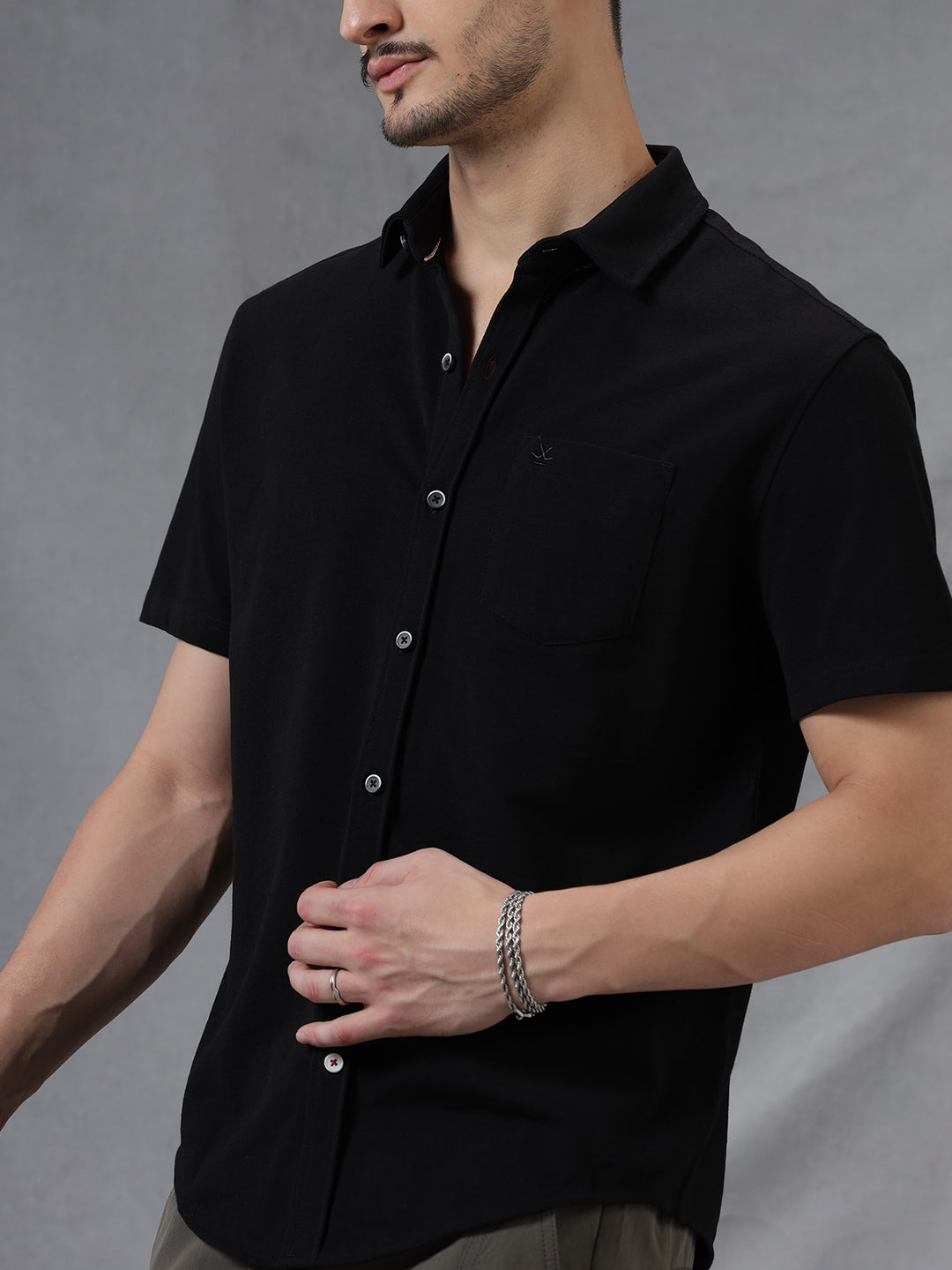 Effortless Black Short Sleeve Shirt