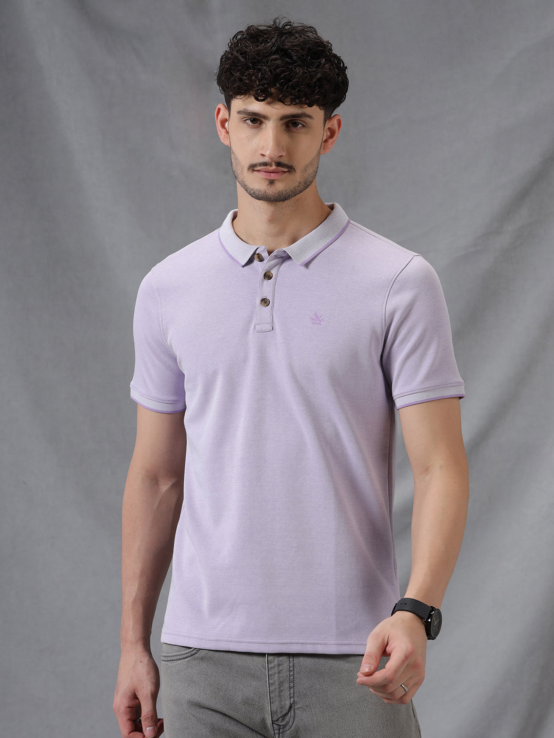 Dual Tone Lavender Polo T-Shirt