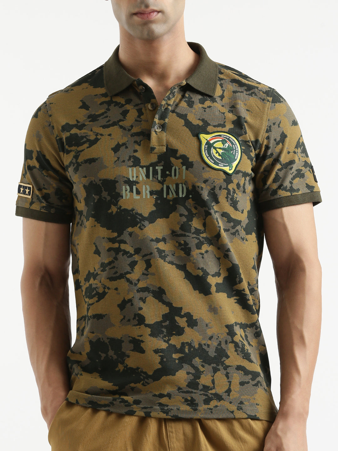 Indian Infantry By A47 Camo Polo T-shirt