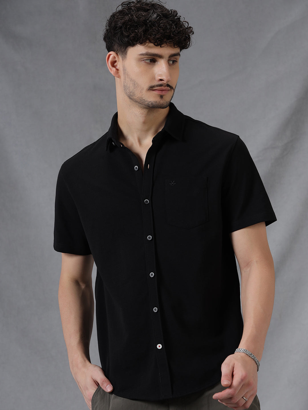 Effortless Black Short Sleeve Shirt