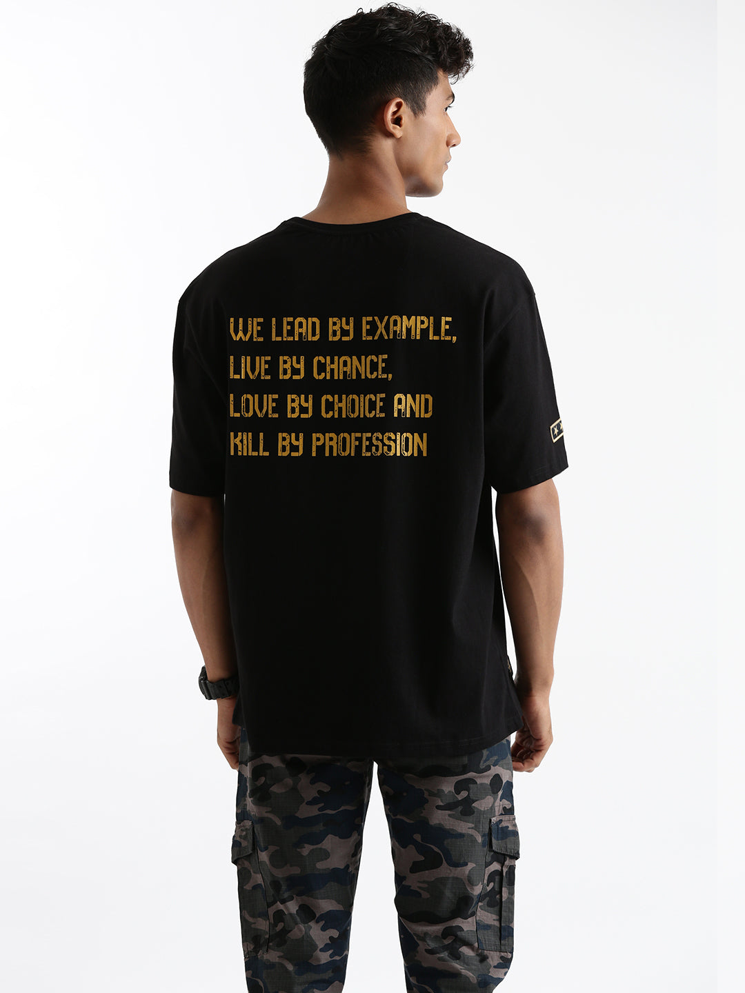 Indian Infantry By A47 Printed Oversized T-Shirt