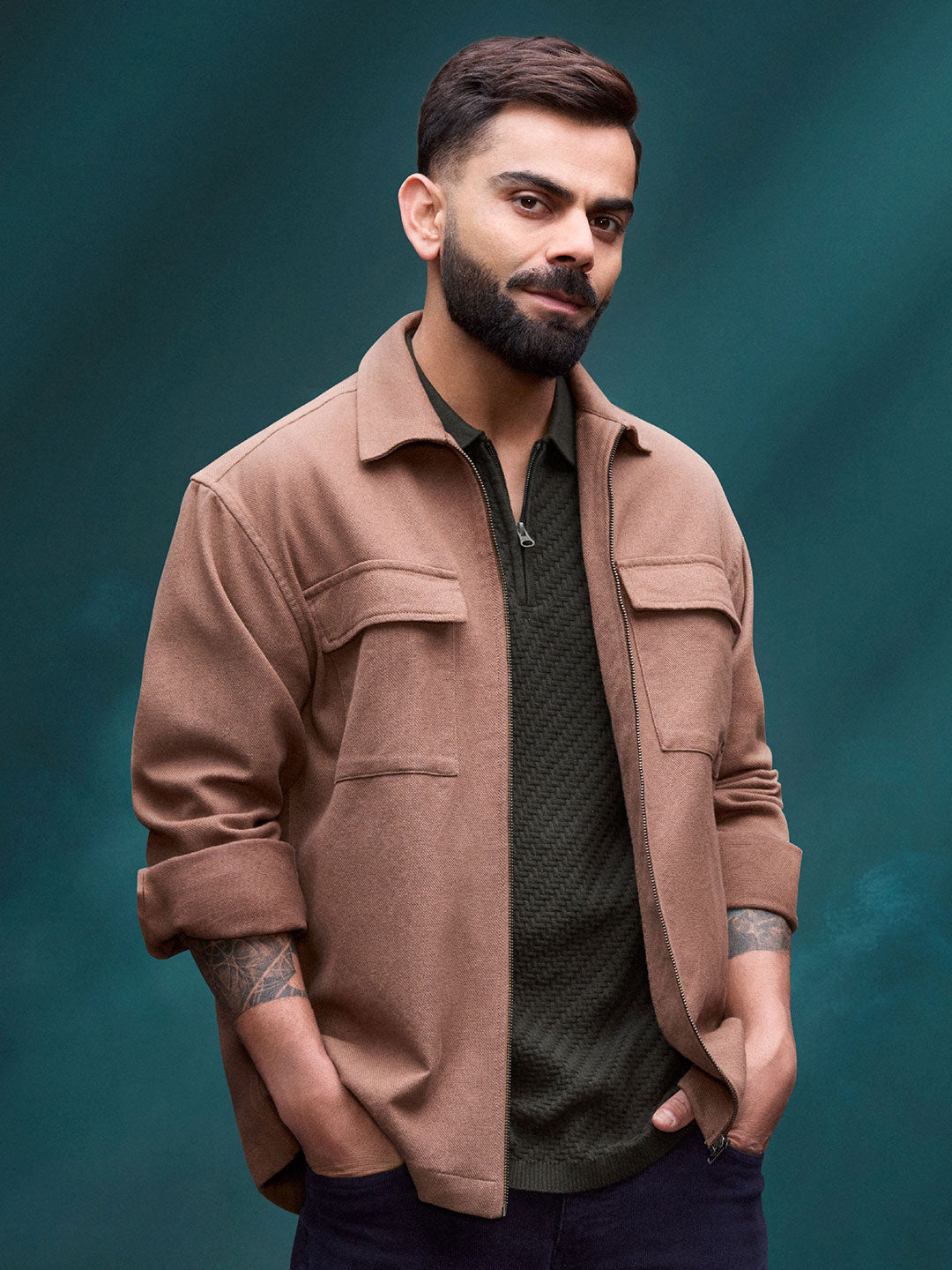 ジャケット・アウター ENCOMING WELT POCKET SHIRT JACKET BROWN Buy WROGN Mock Collar Tailored Jacket - Jackets for Men 29581316