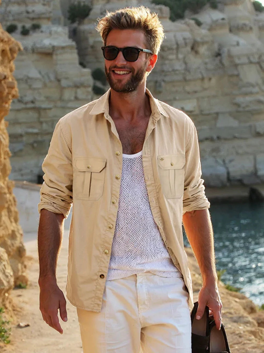 Fine Corduroy Slim Fit Shirt | Beige Wrogn Fine Corduroy Slim Fit Shirt | Beige Wrogn