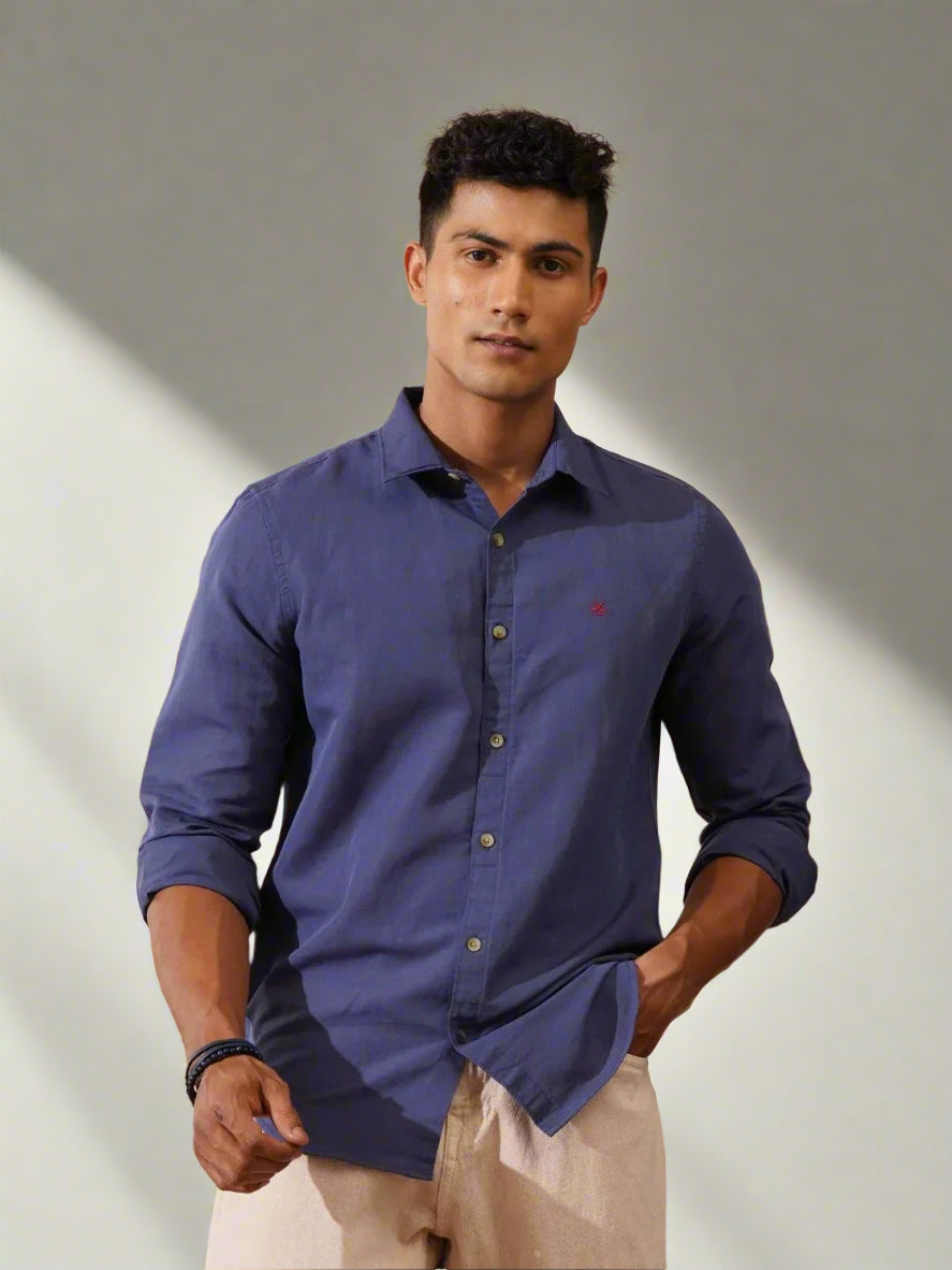 LIDNM LINEN COTTON WASHER H/S DEEP NAVY 新品未使用】LIDNM LIDNM LINEN COTTON WASHER H/S DEEP NAVY 新品未使用】LIDNM
