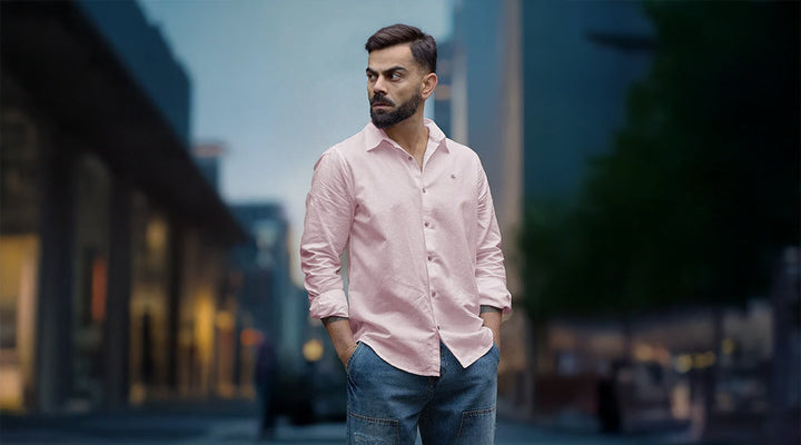 Light Pink Shirt Matching Pant with Jeans and Trousers Styling Tips