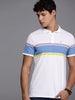 White Striped Polo Collar T-Shirt