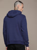 Zipped Navy Blue Hooded Sweatshirt