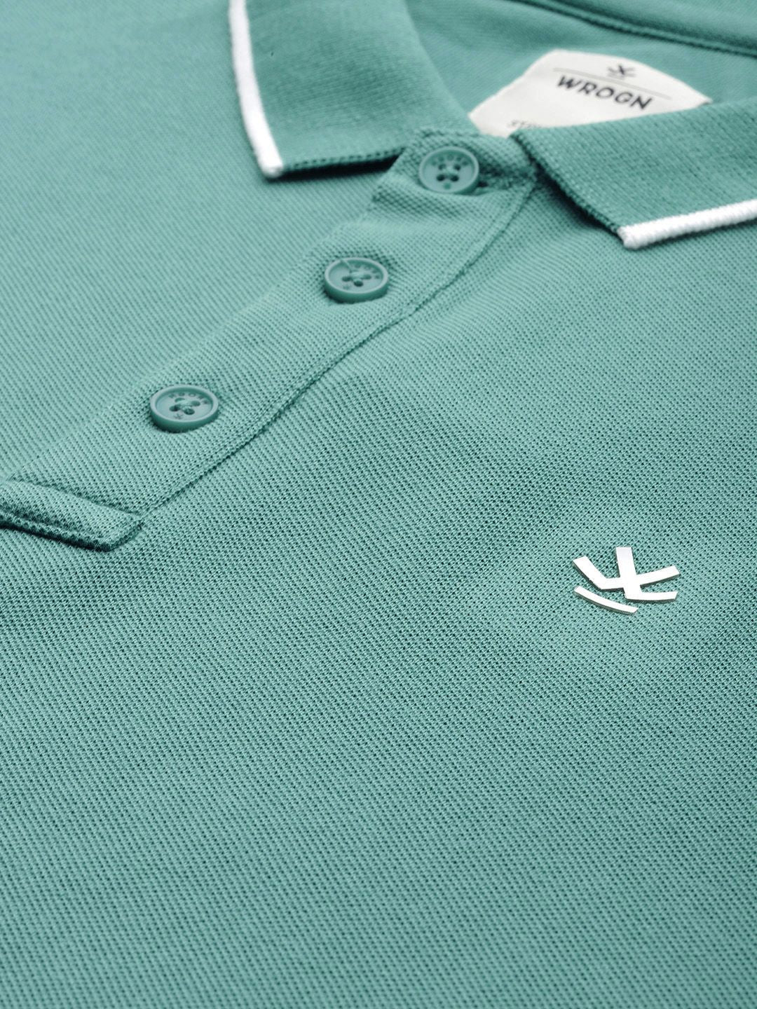 Basic Green Polo Collar T-Shirt