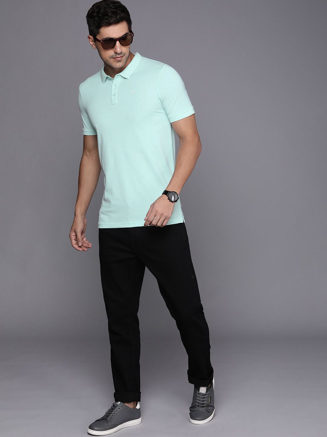 Basic Mint Polo Collar T-Shirt