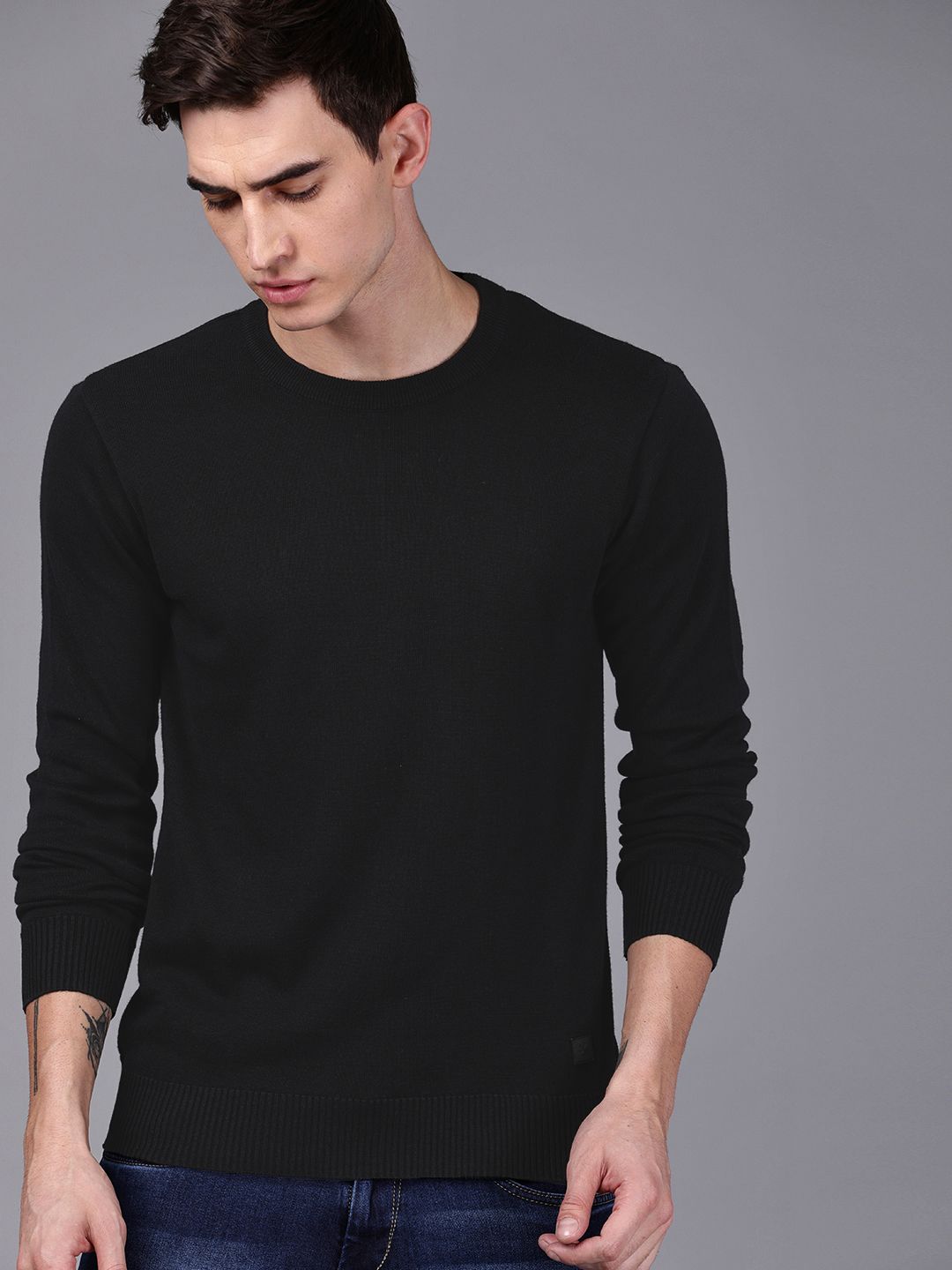 Simple Black Crewneck Shirt