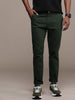 Solid Green Slim Fit Chinos Trousers