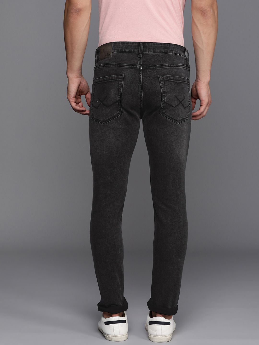 Basic Black Slim Fit Heavy Fade Denim Jeans