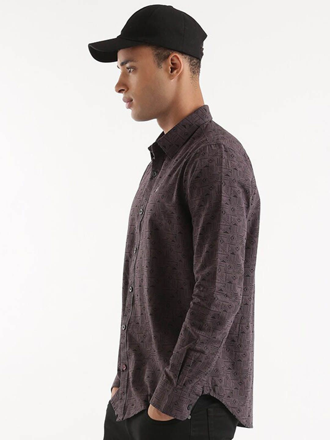 Dark Grey Cotton AOP Shirt