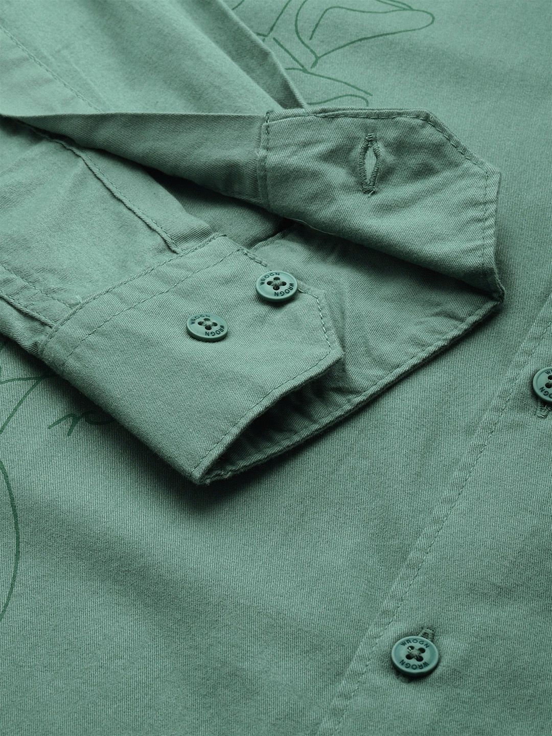 Artistic Poplin Green Shirt