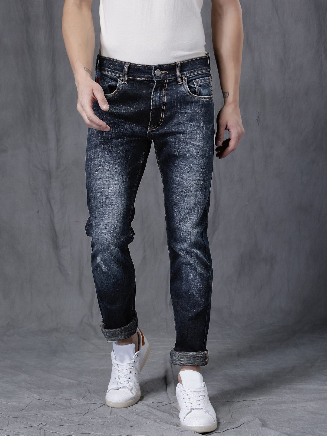 Slim Fit Stretchable Blue Jeans