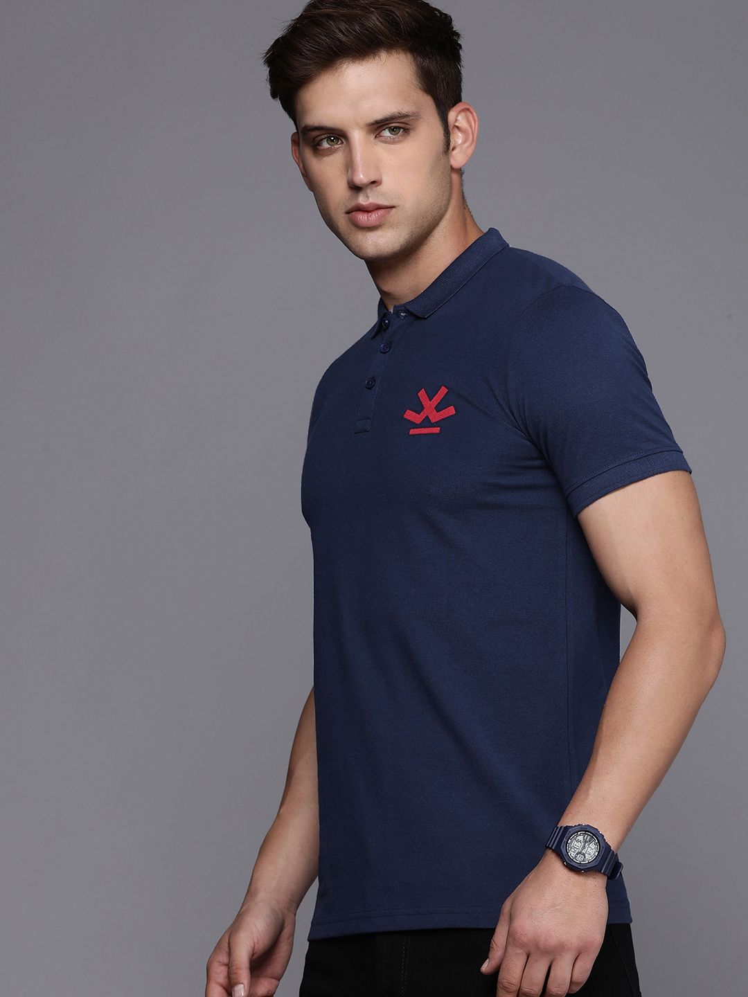 Bold Navy Polo Collar T-Shirt