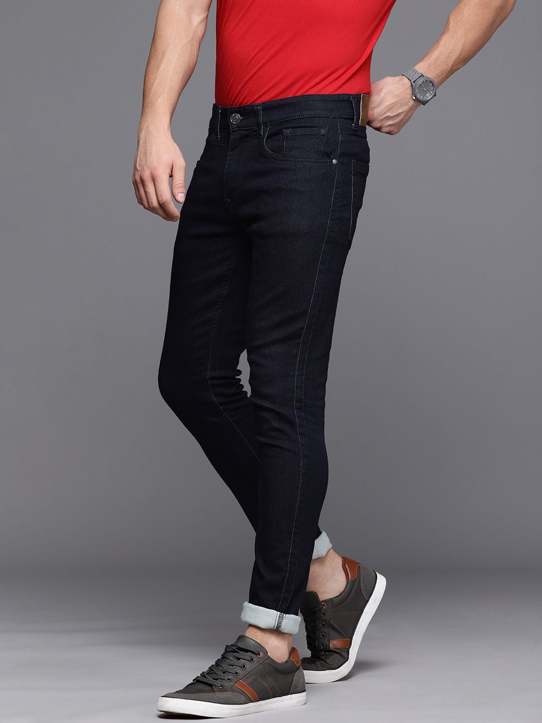 Dark Blue Clean Look Jeans