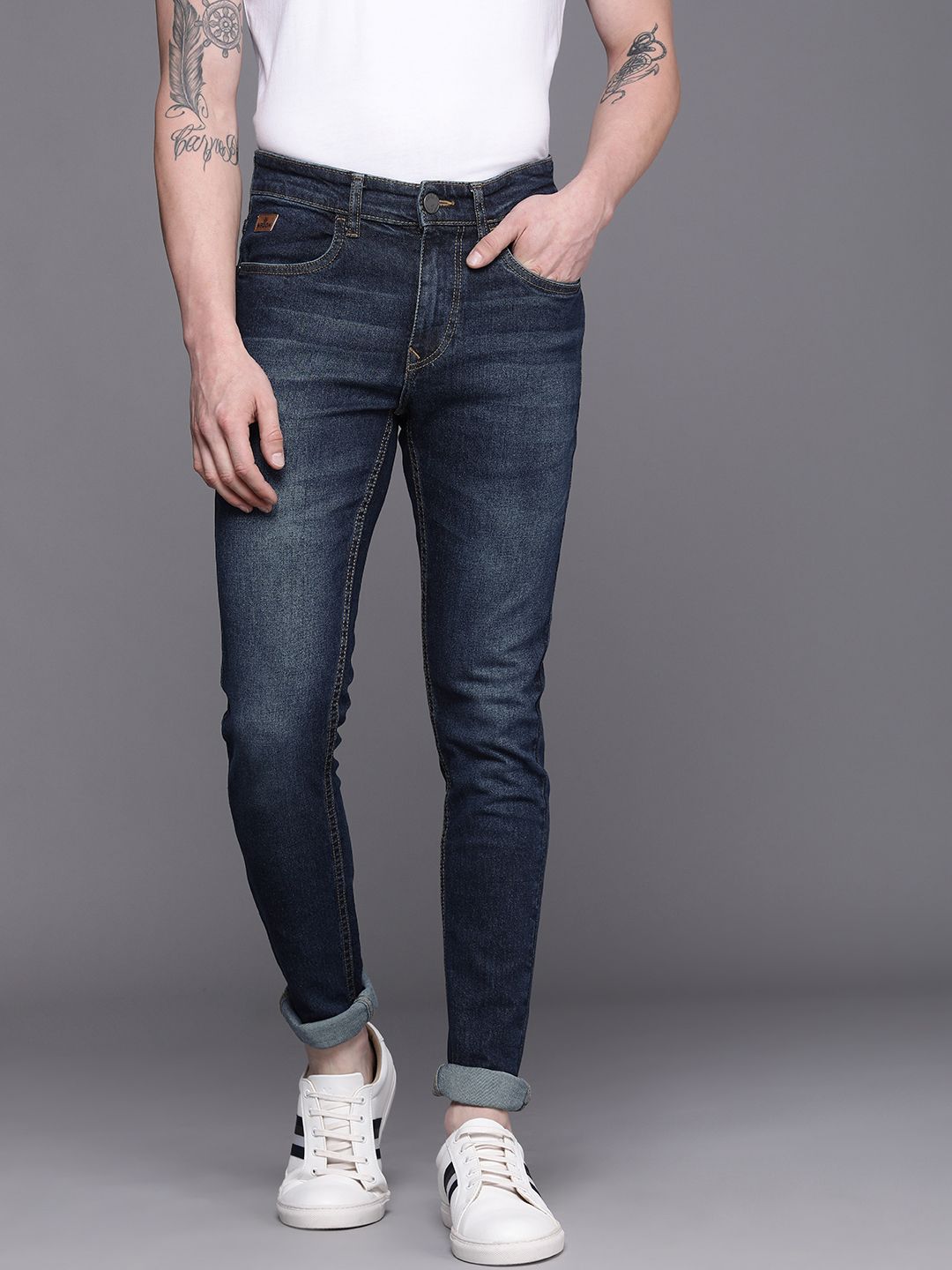 Blue Skinny Fit Light Fade Stretchable Jeans