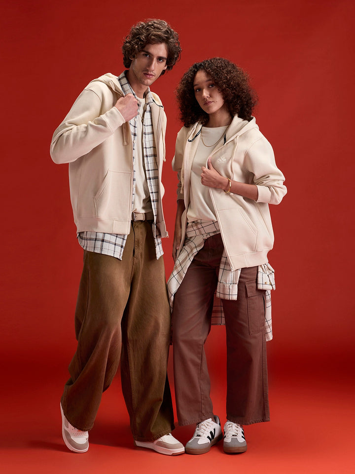 Men’s Solid Zip-Up Hoodie Sweatshirt | Tapioca