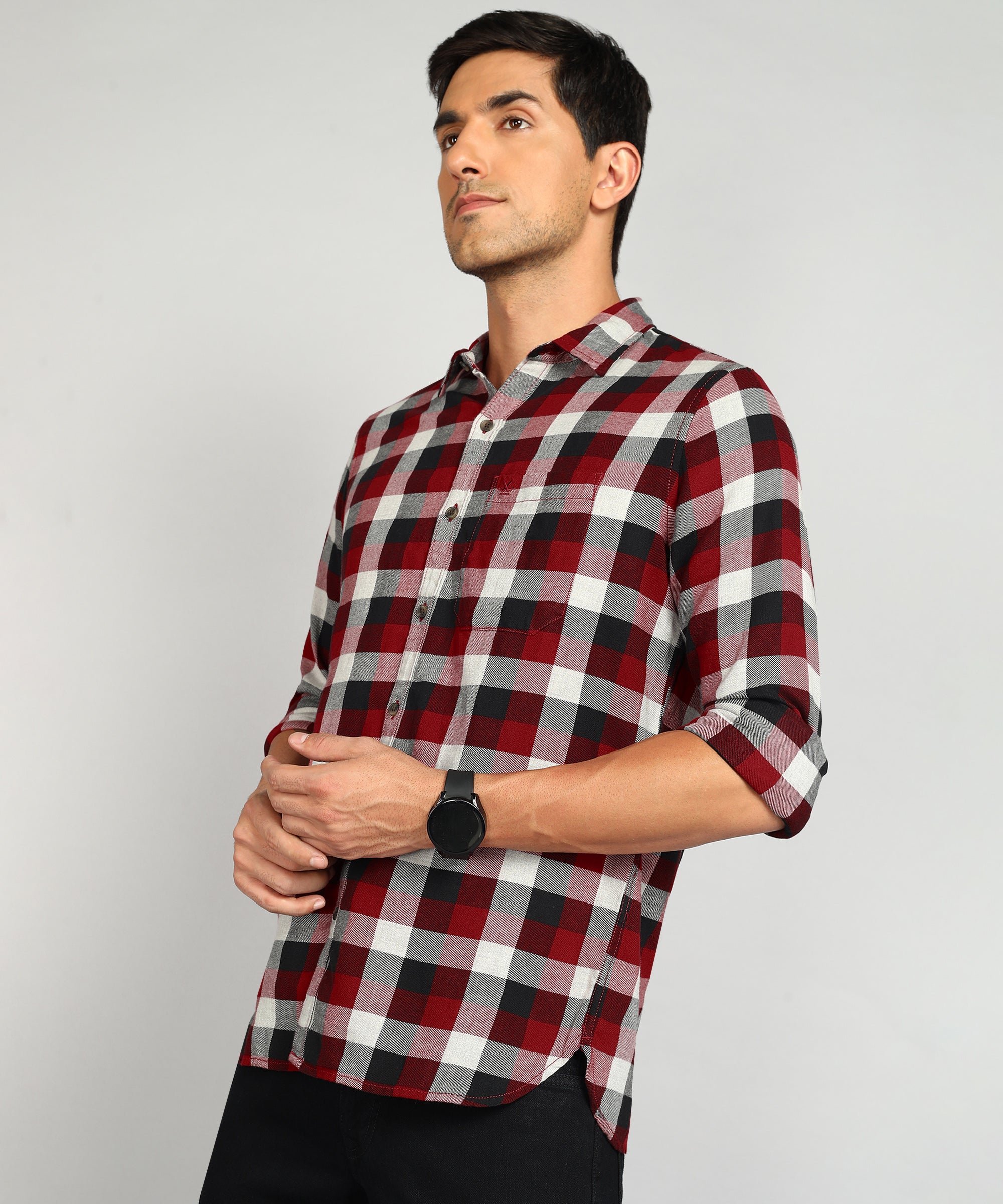 Red Twill Checkered Shirt