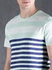 Sea Green & Navy Striped T-Shirt