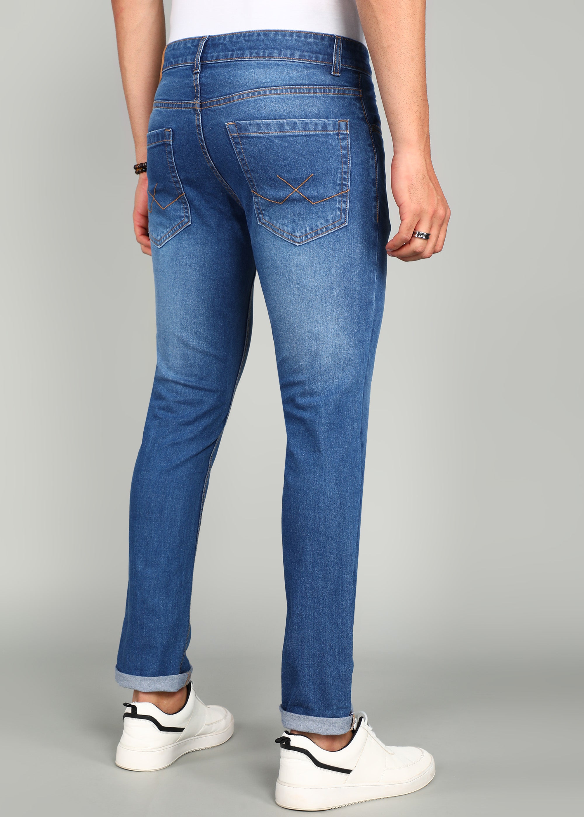 Classic Twill Blue Mid Rise Jeans