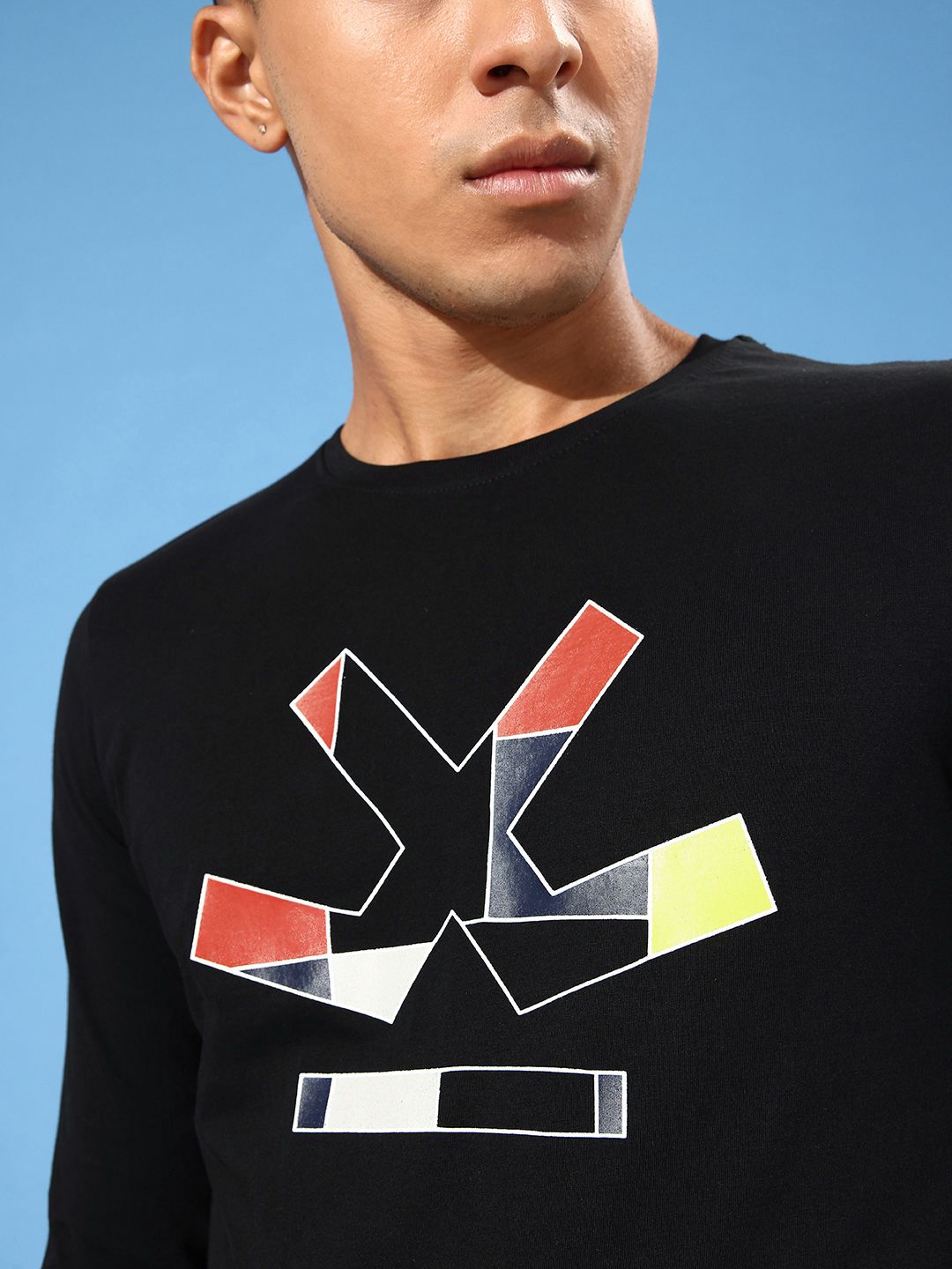 Colour Block Logo Printed T-Shirt