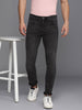 Basic Black Slim Fit Heavy Fade Denim Jeans